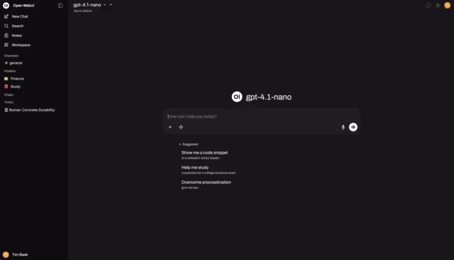 Open WebUI chat interface for local language models